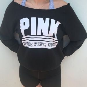 Pink off-the-shoulder Sweater
